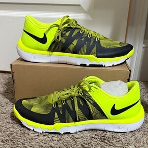 Nike Neon Yellow and Black Flywire Shoes